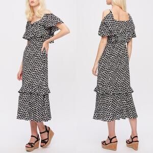 NWT Diane Von Furstenberg Cold Shoulder Midi Dress Daisy Floral Womens Size 10